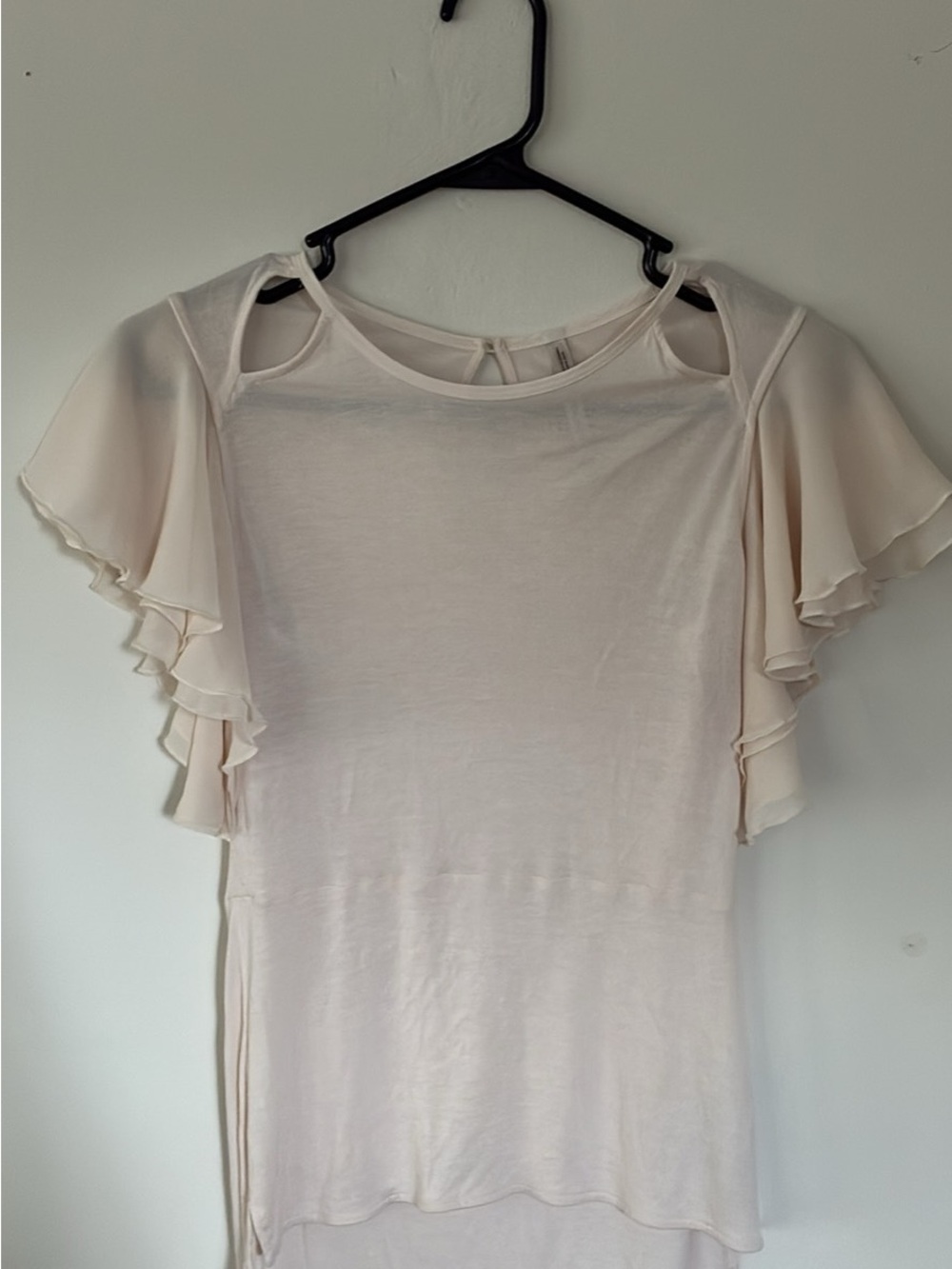 Karen Millen Pale Pink Ruffle Sleeve Blouse